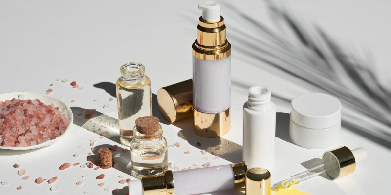Various Skin Care Products Placed On The Table.