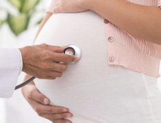 A Gynocologist Checks A Pregnant Woman.