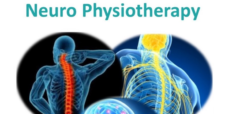 Three Human Skeleton Images That Depicts Different Neuro Problems - A Text Neuro Physiotherapy Have Written In Top.